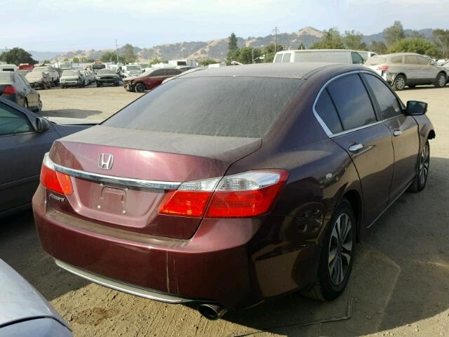 1HGCR2F39DA126178 - 2013 HONDA ACCORD LX MAROON photo 4