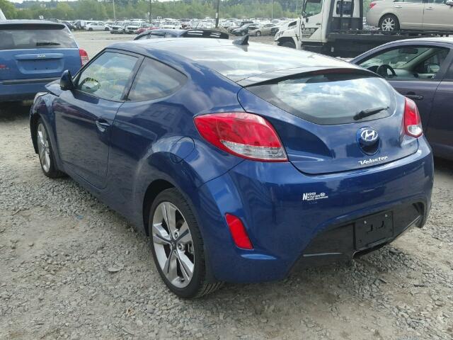 KMHTC6AD5GU302360 - 2016 HYUNDAI VELOSTER BLUE photo 3