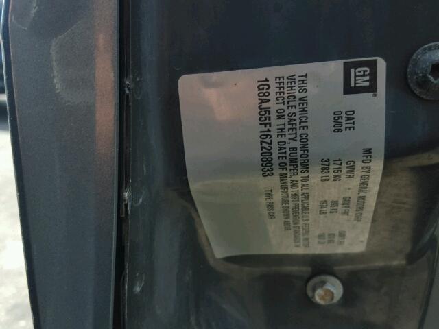 1G8AJ55F16Z208933 - 2006 SATURN ION GRAY photo 10