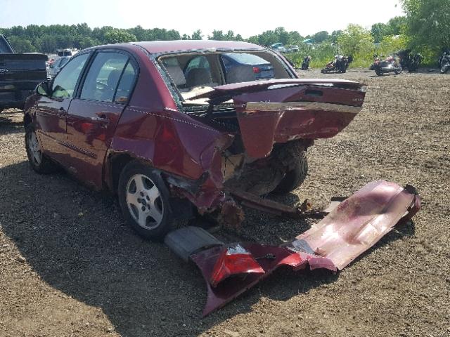 1G1ZT54854F105852 - 2004 CHEVROLET MALIBU LS მუქწითელი ფოტო 3