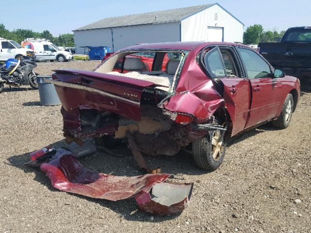 1G1ZT54854F105852 - 2004 CHEVROLET MALIBU LS მუქწითელი ფოტო 4