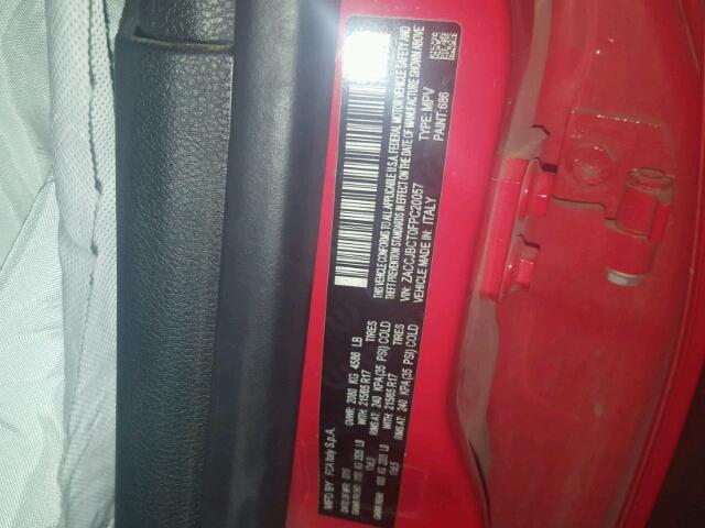 ZACCJBCT0FPC20057 - 2015 JEEP RENEGADE T RED photo 10