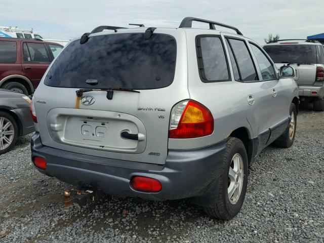 KM8SB73D64U734128 - 2004 HYUNDAI SANTA FE B SILVER photo 4