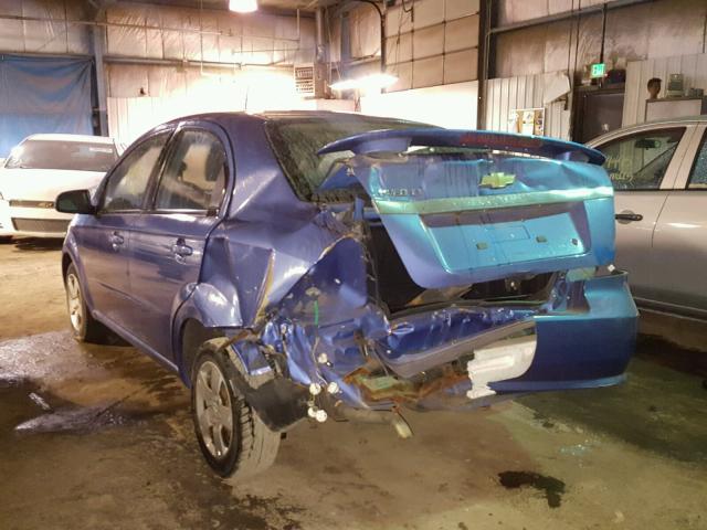 KL1TD56E99B644123 - 2009 CHEVROLET AVEO LS BLUE photo 3