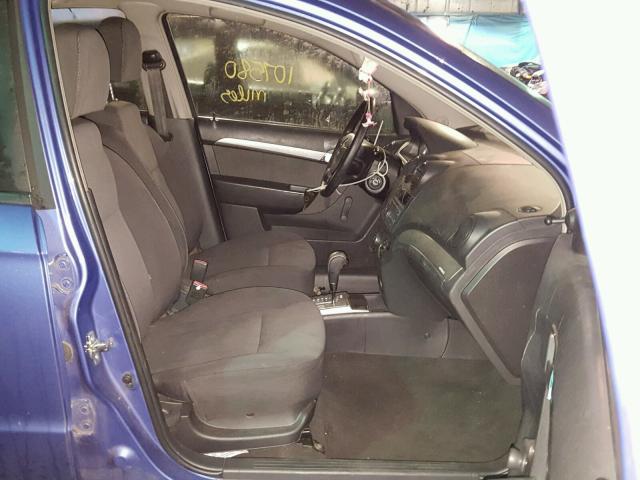 KL1TD56E99B644123 - 2009 CHEVROLET AVEO LS BLUE photo 5