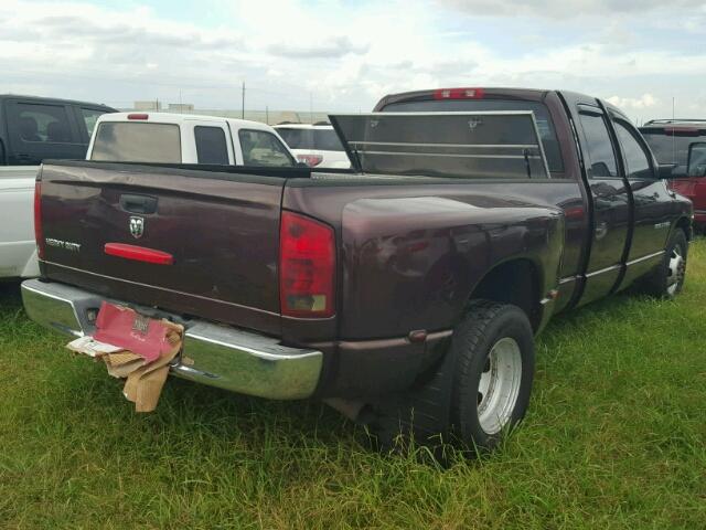 3D7MR48C65G803076 - 2005 DODGE RAM 3500 BURGUNDY photo 4