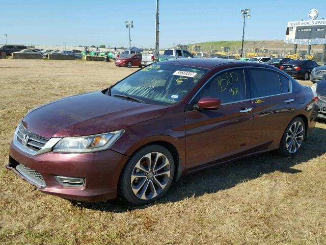 1HGCR2F50FA148168 - 2015 HONDA ACCORD SPO MAROON photo 2