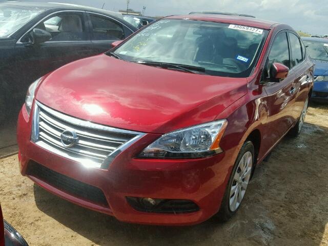 3N1AB7AP0DL755275 - 2013 NISSAN SENTRA RED photo 2