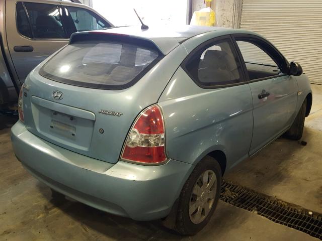 KMHCM36C37U006345 - 2007 HYUNDAI ACCENT GS BLUE photo 4