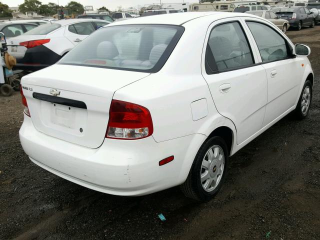 KL1TJ52604B258500 - 2004 CHEVROLET AVEO LS WHITE photo 4