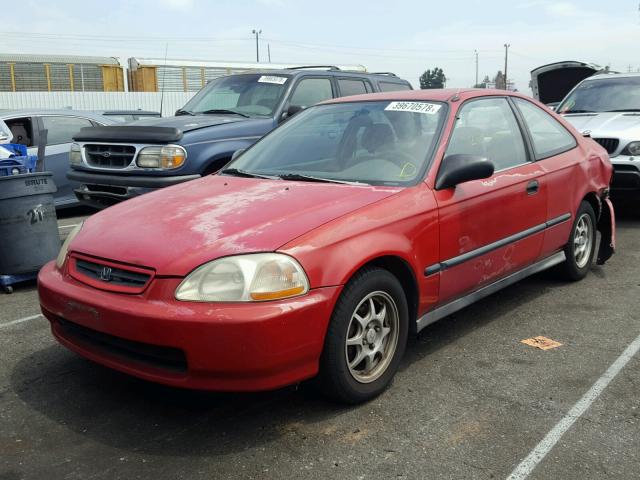 1HGEJ7228TL078380 - 1996 HONDA CIVIC HX RED photo 2