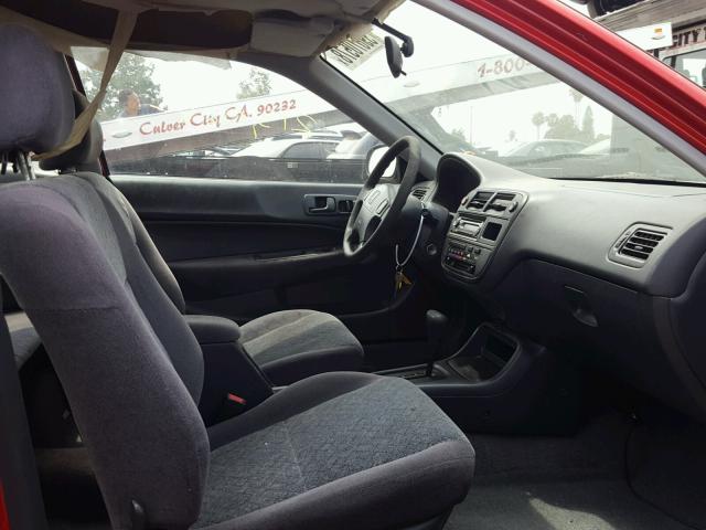 1HGEJ7228TL078380 - 1996 HONDA CIVIC HX RED photo 5