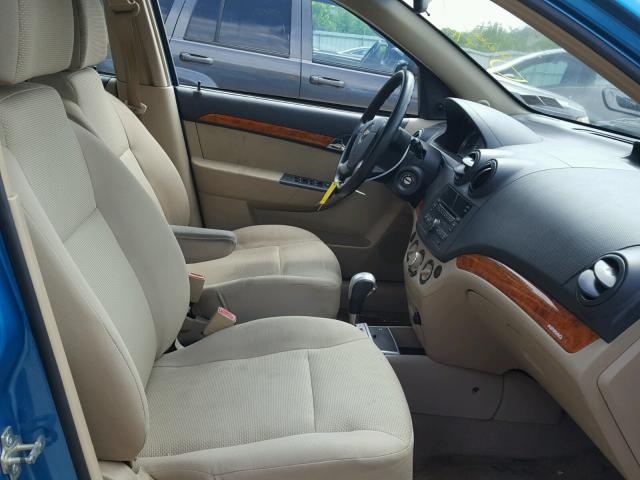 KL1TD66E69B321265 - 2009 CHEVROLET AVEO LS TEAL photo 5