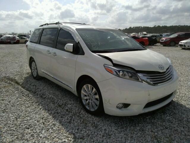 5TDYK3DC5FS612803 - 2015 TOYOTA SIENNA XLE WHITE photo 1