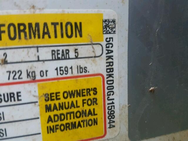 5GAKRBKD0GJ159844 - 2016 BUICK ENCLAVE თეთრი ფოტო 10