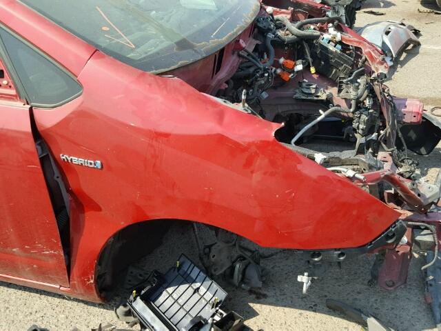 JTDKB20U183358736 - 2008 TOYOTA PRIUS RED photo 9