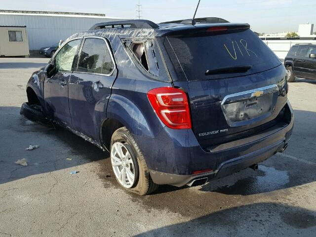 2GNFLFE35H6144158 - 2017 CHEVROLET EQUINOX LT BLUE photo 3