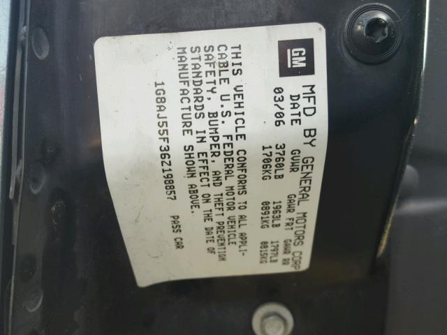 1G8AJ55F36Z198857 - 2006 SATURN ION LEVEL SILVER photo 10