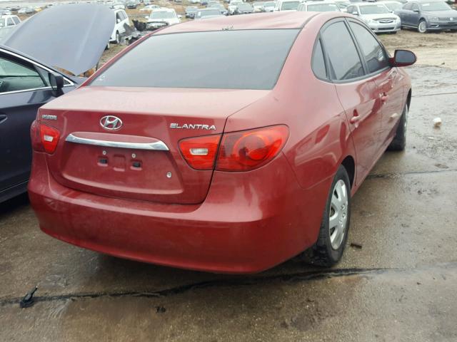 KMHDU4AD3AU911573 - 2010 HYUNDAI ELANTRA BL RED photo 4