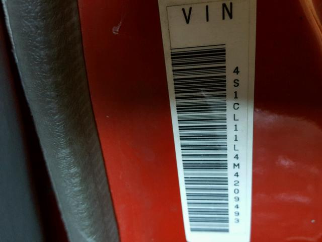 4S1CL11L4M4209493 - 1991 ISUZU CONVENTION RED photo 10