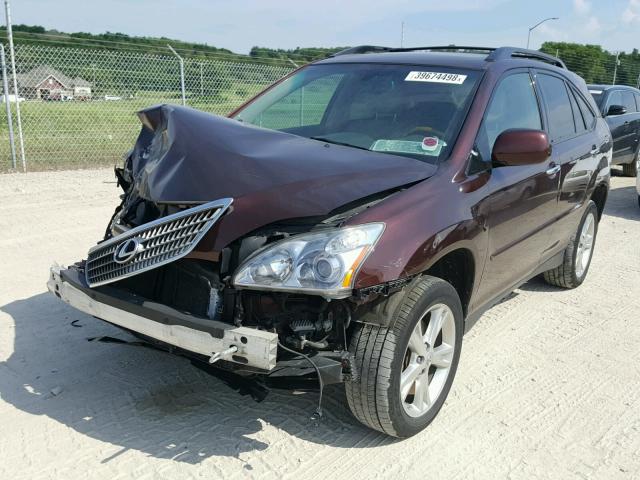 JTJHW31U682859482 - 2008 LEXUS RX 400H BURGUNDY photo 2