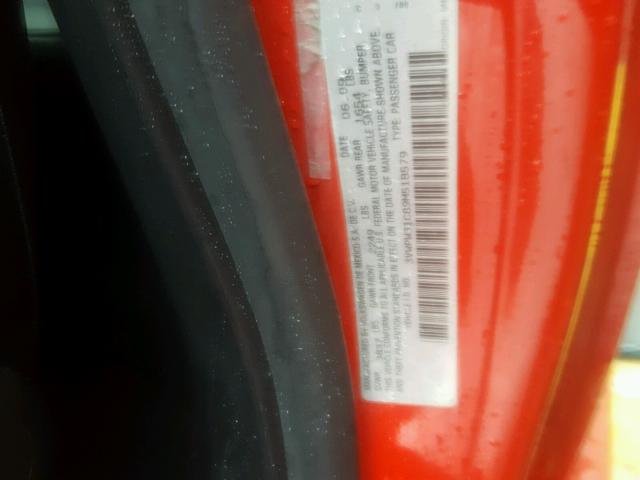 3VWPW31C89M518579 - 2009 VOLKSWAGEN NEW BEETLE წითელი ფოტო 10