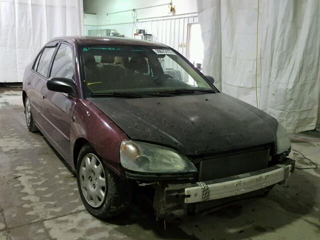 1HGES16593L021992 - 2003 HONDA CIVIC LX RED photo 1