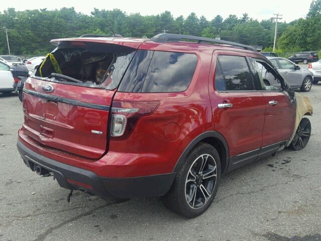 1FM5K8GT7EGA83533 - 2014 FORD EXPLORER S MAROON photo 4