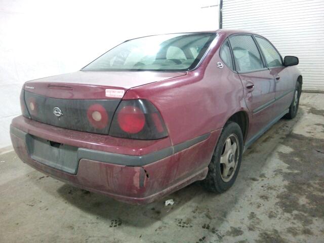 2G1WF52E559383504 - 2005 CHEVROLET IMPALA MAROON photo 4