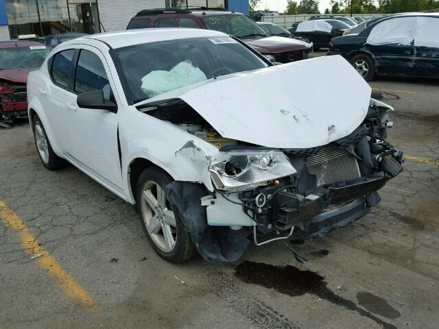 1C3CDZAB3DN648595 - 2013 DODGE AVENGER WHITE photo 1