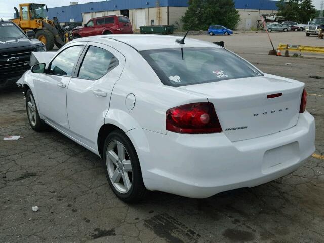 1C3CDZAB3DN648595 - 2013 DODGE AVENGER WHITE photo 3