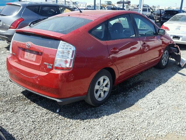 JTDKB20U083410390 - 2008 TOYOTA PRIUS RED photo 4