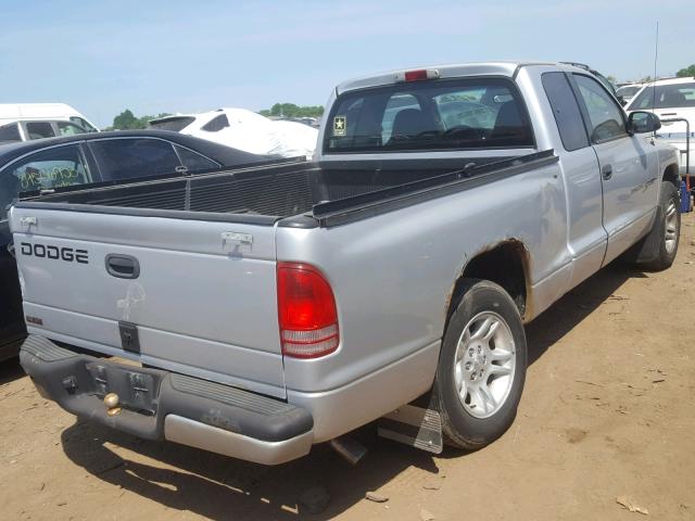 1B7GL22X21S203330 - 2001 DODGE DAKOTA SILVER photo 4