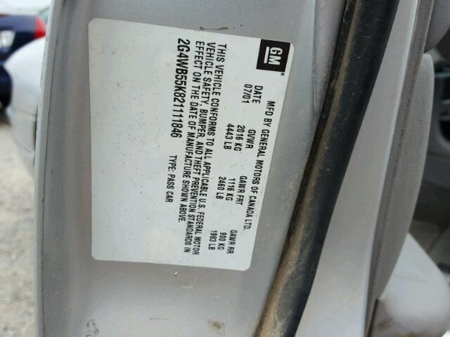 2G4WB55K821111846 - 2002 BUICK REGAL LS Gümüş foto 10