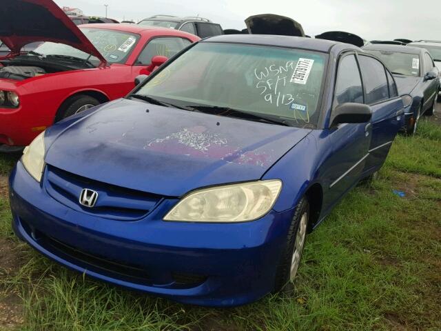 1HGES16354L006468 - 2004 HONDA CIVIC BLUE photo 2