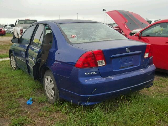 1HGES16354L006468 - 2004 HONDA CIVIC BLUE photo 3