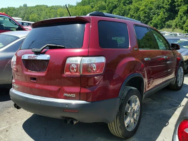 1GKLVMED3AJ234148 - 2010 GMC ACADIA SLT წითელი ფოტო 4
