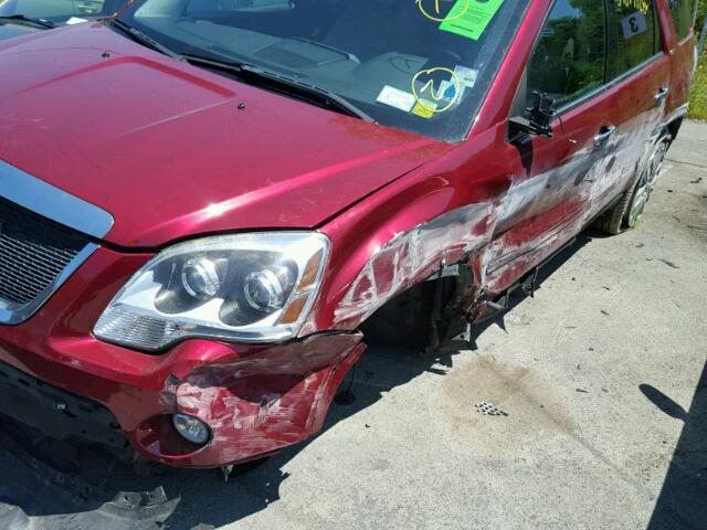 1GKLVMED3AJ234148 - 2010 GMC ACADIA SLT წითელი ფოტო 9