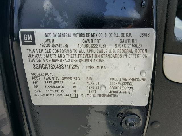 3GNCA73X48S710235 - 2008 CHEVROLET HHR SS 黑色 照片 10