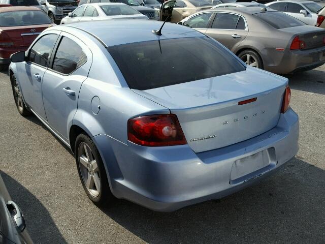 1C3CDZAB3DN660939 - 2013 DODGE AVENGER BLUE photo 3