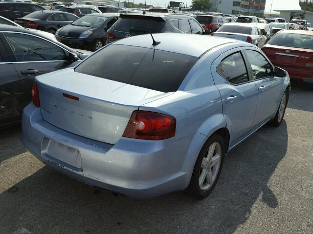 1C3CDZAB3DN660939 - 2013 DODGE AVENGER BLUE photo 4