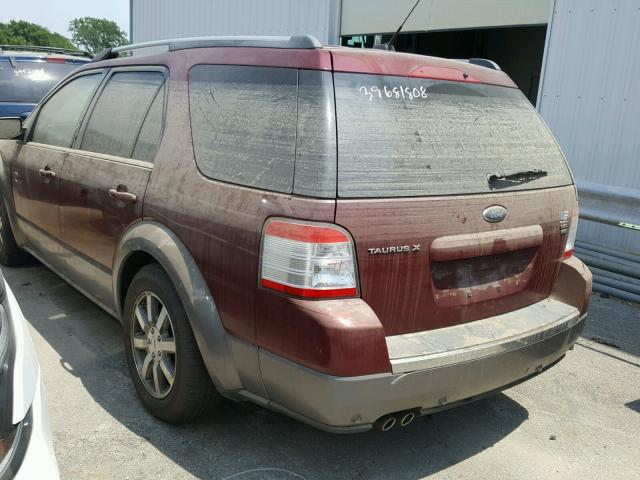 1FMDK05W18GA15999 - 2008 FORD TAURUS X S MAROON photo 3