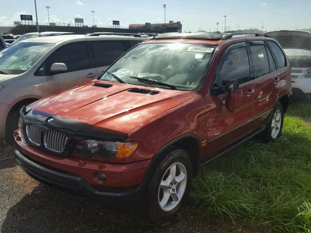 5UXFA53533LV95827 - 2003 BMW X5 3.0I BURGUNDY photo 2