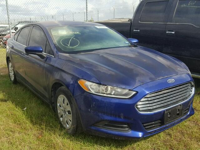 1FA6P0G71E5358488 - 2014 FORD FUSION S BLUE photo 1