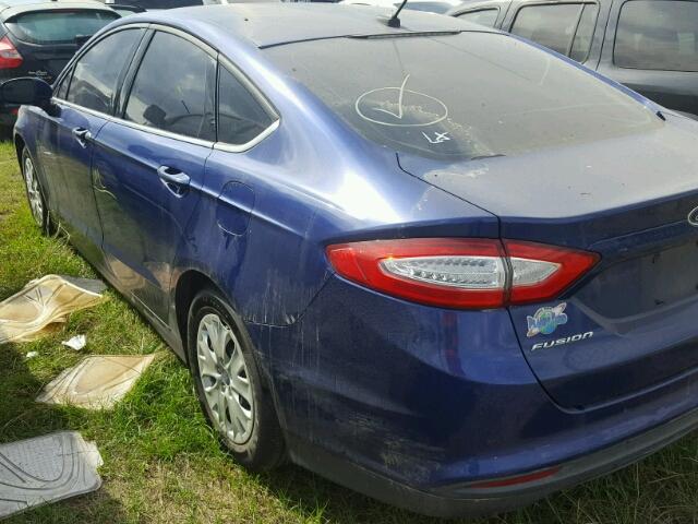 1FA6P0G71E5358488 - 2014 FORD FUSION S BLUE photo 3