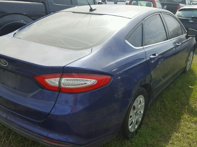 1FA6P0G71E5358488 - 2014 FORD FUSION S BLUE photo 4