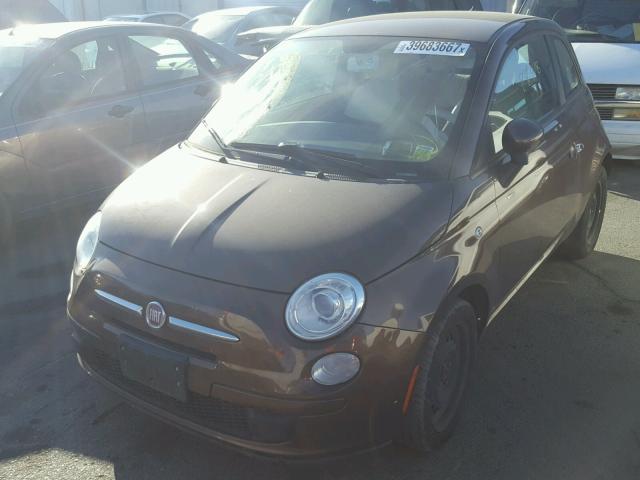 3C3CFFAR5CT119878 - 2012 FIAT 500 POP BROWN photo 2