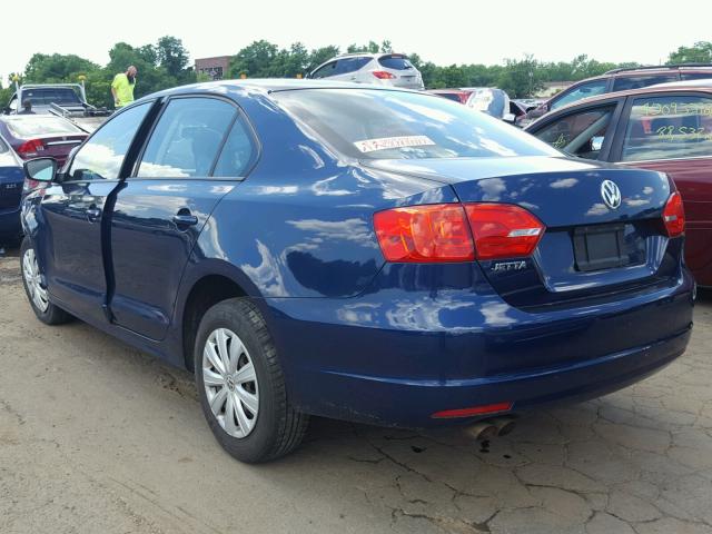 3VW1K7AJ7DM257090 - 2013 VOLKSWAGEN JETTA BASE Կապույտ լուսանկար 3