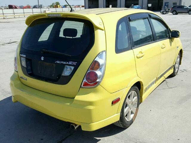 JS2RC61H555302924 - 2005 SUZUKI AERIO SX YELLOW photo 4