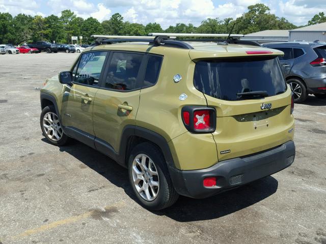 ZACCJABT9FPB38162 - 2015 JEEP RENEGADE L GREEN photo 3